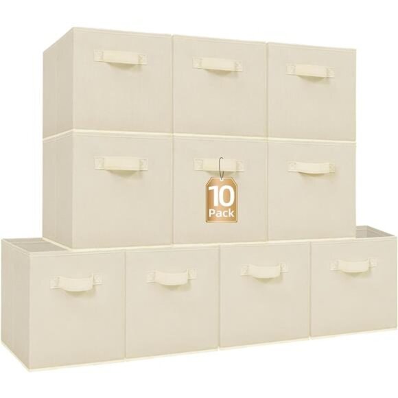 New Storage Cubes, 11 Inch Collapsible Storage Bins with Handles, 10 - Picture 1 of 7